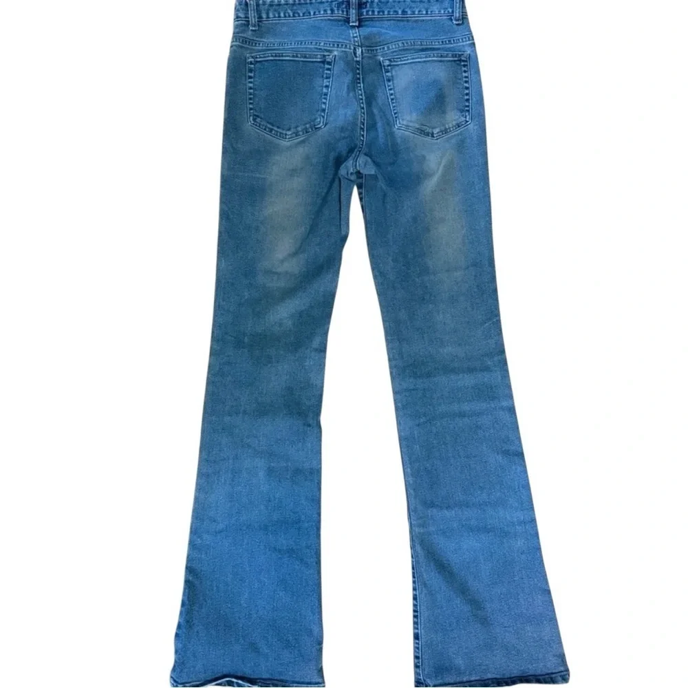 Juno | Mid Rise Flare Jeans with Natural Fading | Sz L